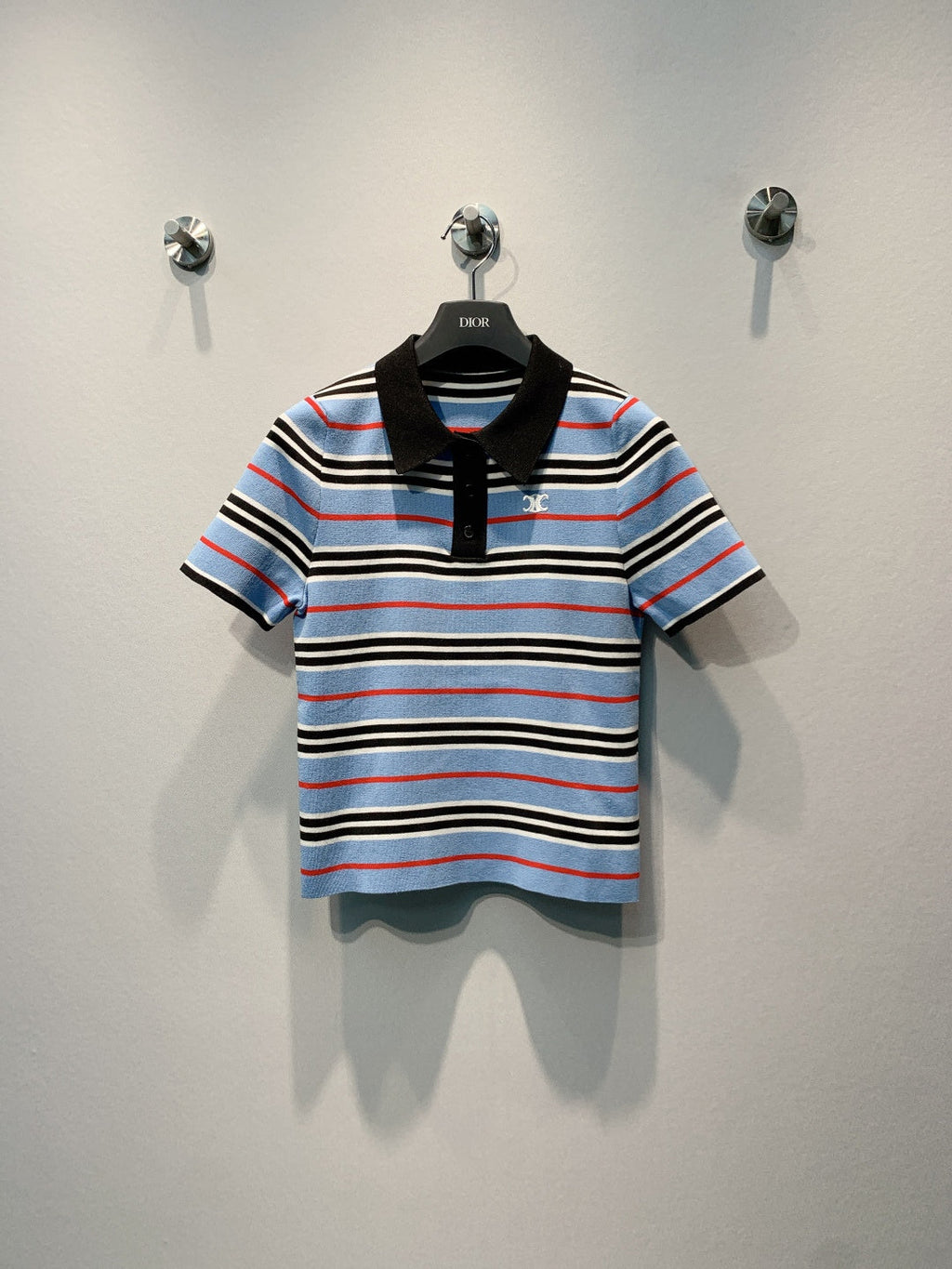 CELINE 26S STRIPED SHORT-SLEEVE POLO SHIRT 443