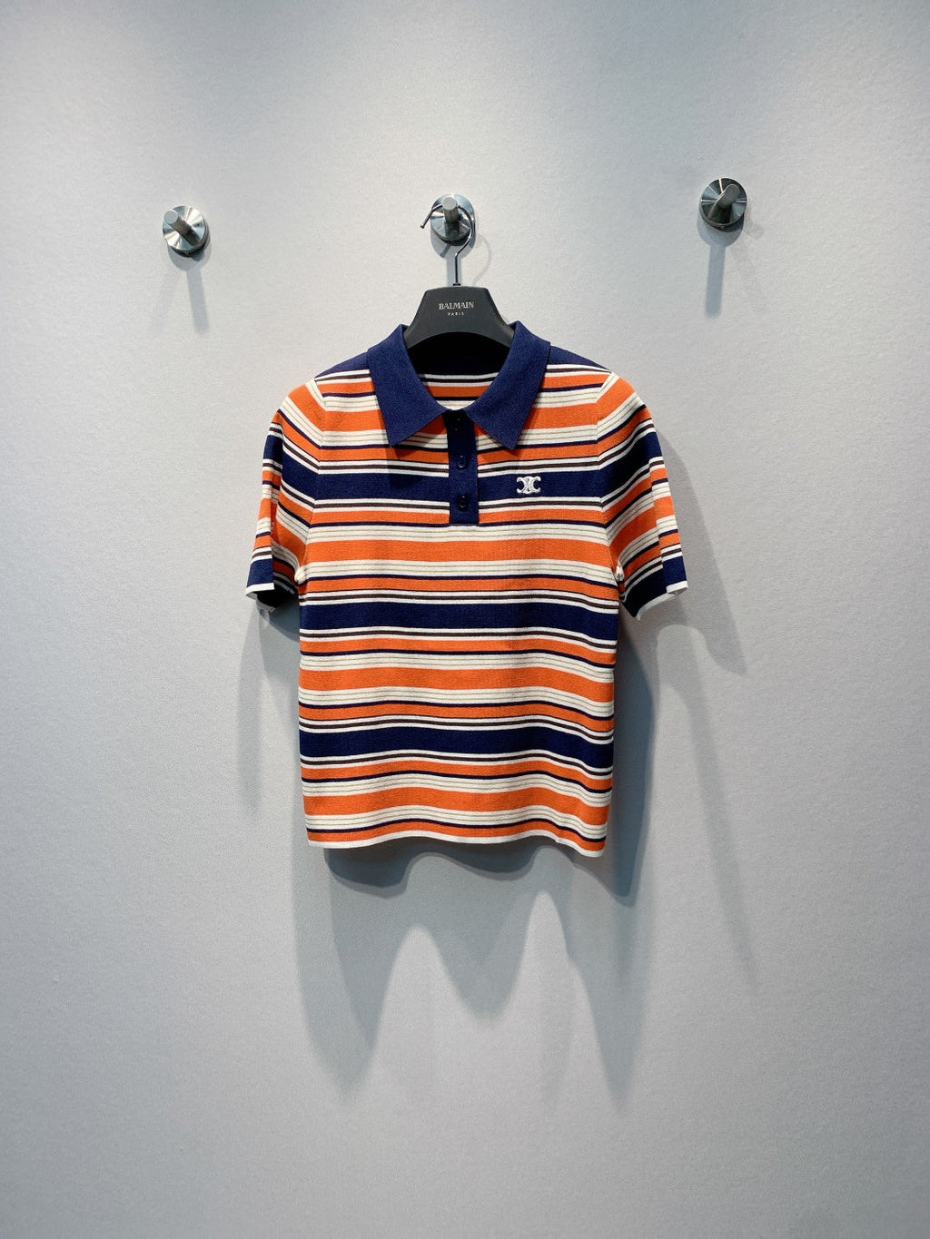 CELINE 26S STRIPED SHORT-SLEEVE POLO SHIRT 442