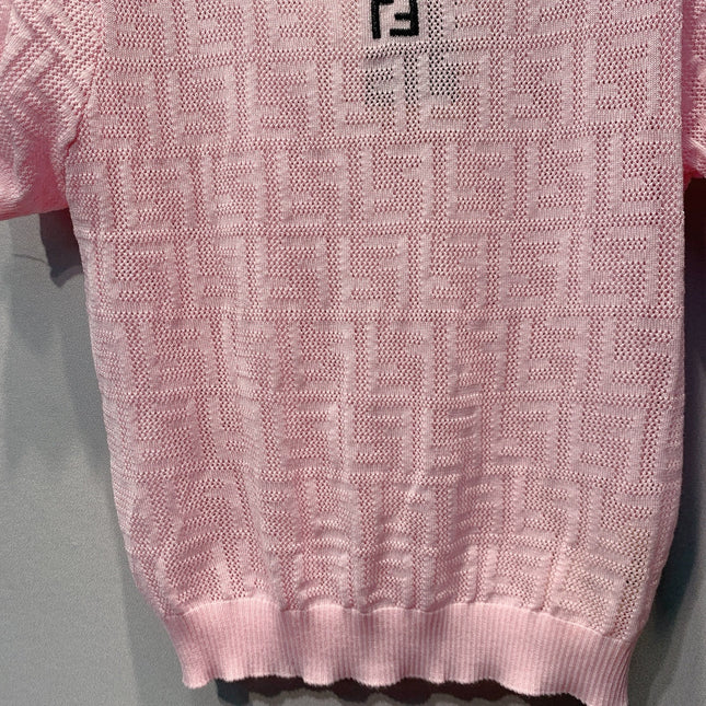 FENDI 26S SHORT-SLEEVE KNIT TOP 336