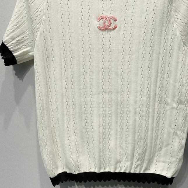CHANEL 26S SHORT-SLEEVE KNIT TOP 1458