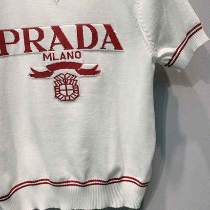 PRADA 26S SHORT-SLEEVE CREW-NECK KNIT TOP 1173