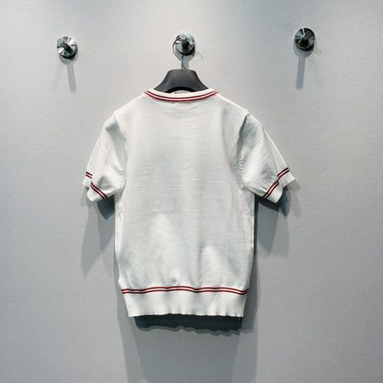 PRADA 26S SHORT-SLEEVE CREW-NECK KNIT TOP 1173