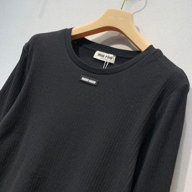 MIUMIU 26S LONG-SLEEVE CREWNECK KNIT TOP 1444
