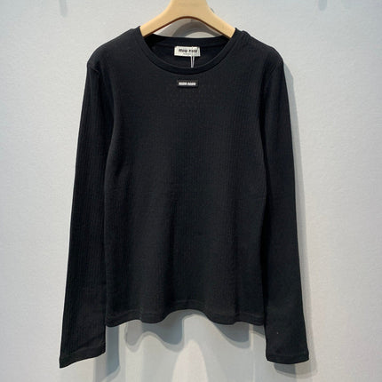 MIUMIU 26S LONG-SLEEVE CREWNECK KNIT TOP 1444