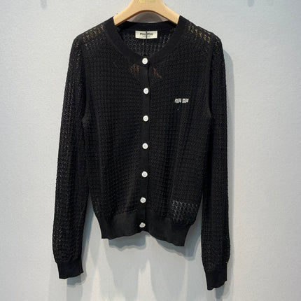 MIUMIU 26S ROUND-NECK KNIT CARDIGAN 1386