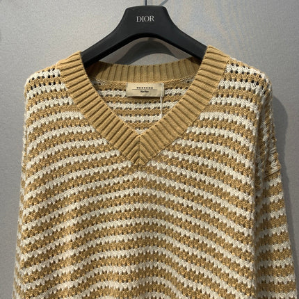 MAXMARA 26S V-NECK STRIPED KNIT SWEATER 247