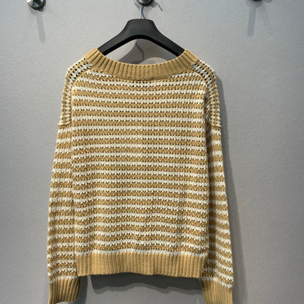 MAXMARA 26S V-NECK STRIPED KNIT SWEATER 247