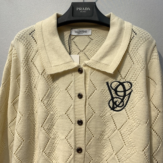 VALENTINO 26S COLLARED KNIT CARDIGAN 319