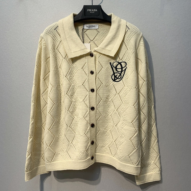 VALENTINO 26S COLLARED KNIT CARDIGAN 319
