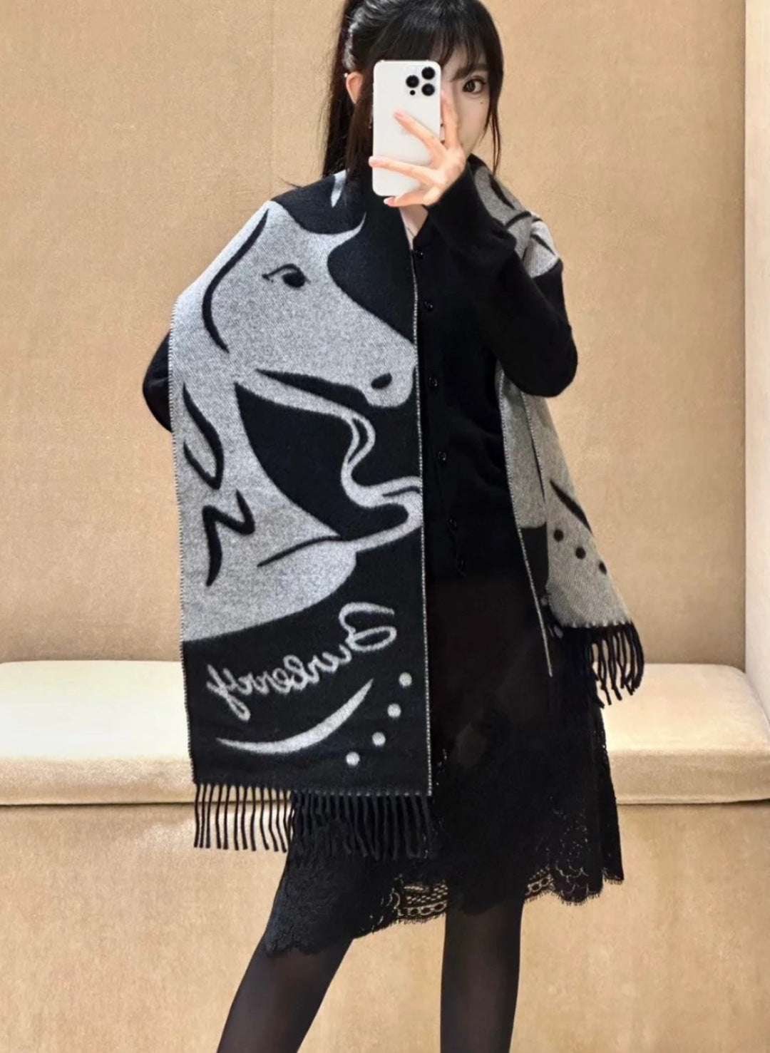 BURBERRY 26S SCARF 168CM IN CASHMERE 145851