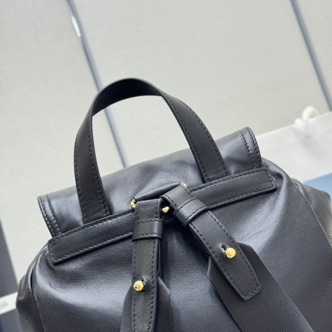 PRADA 25S EXPLORE MEDIUM BACKPACK 29 IN BLACK CALFSKIN GOLD HARDWARE