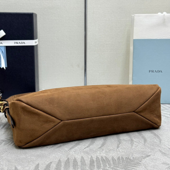 PRADA 26S SHOULDER BAG 36 IN BROWN LEATHER