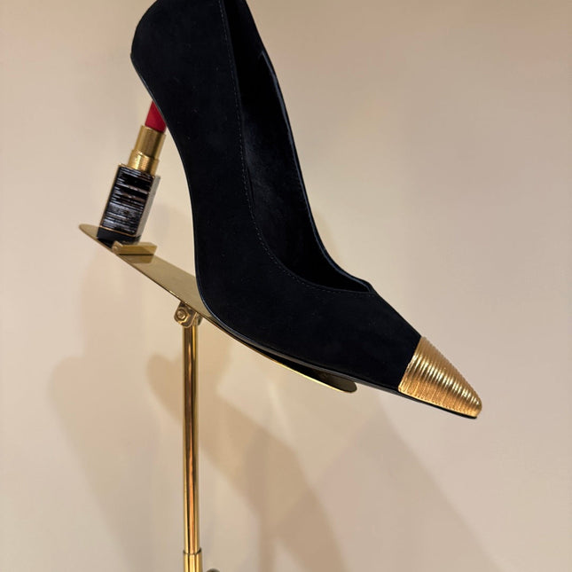 BALMAIN 26S HIGH HEELS 100 MM IN BLACK SUEDE