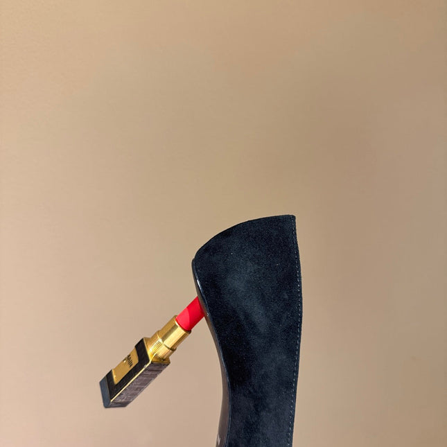 BALMAIN 26S HIGH HEELS 100 MM IN BLACK SUEDE