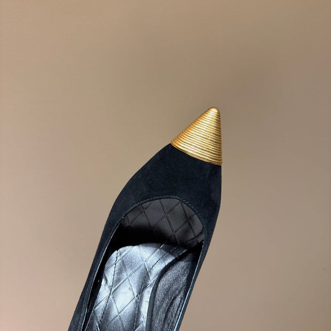 BALMAIN 26S HIGH HEELS 100 MM IN BLACK SUEDE