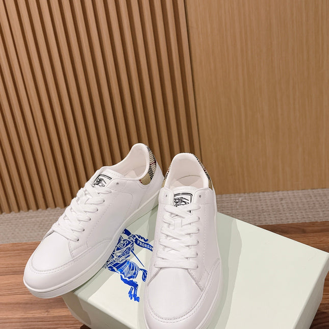 BURBERRY 26S SNEAKERS IN WHITE SOFT CALFSKIN