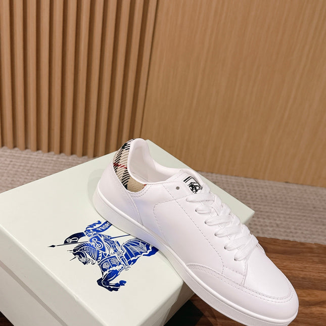 BURBERRY 26S SNEAKERS IN WHITE SOFT CALFSKIN