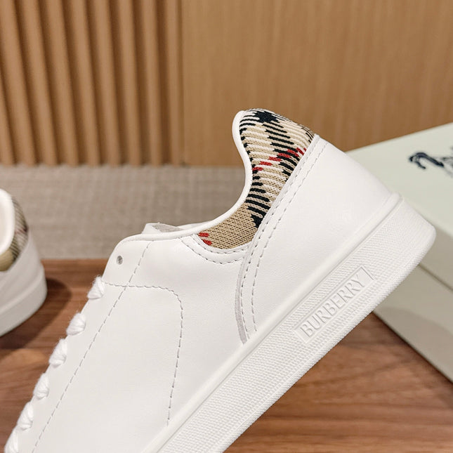 BURBERRY 26S SNEAKERS IN WHITE SOFT CALFSKIN