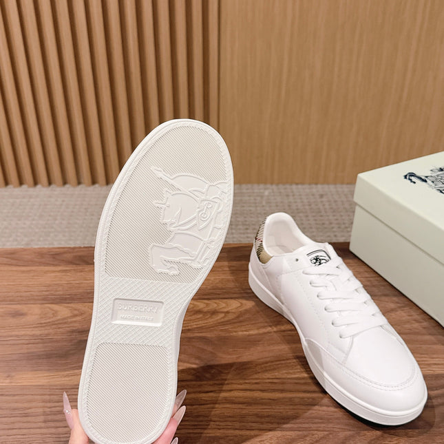 BURBERRY 26S SNEAKERS IN WHITE SOFT CALFSKIN