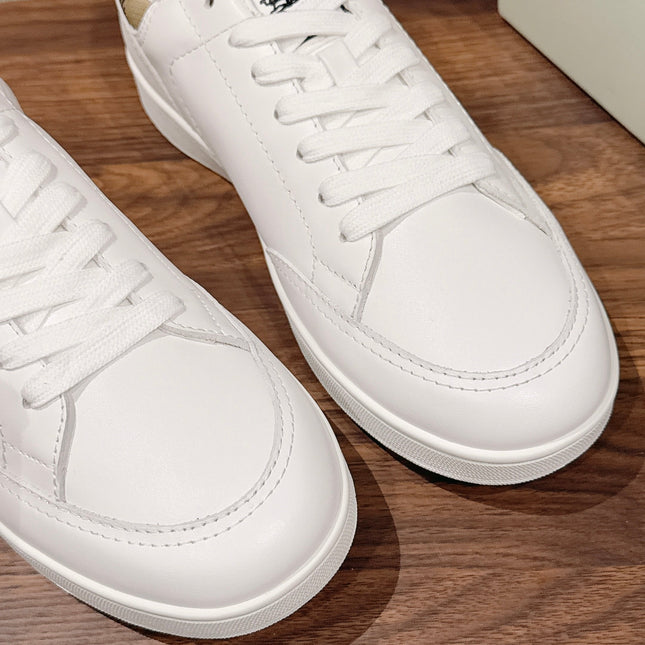BURBERRY 26S SNEAKERS IN WHITE SOFT CALFSKIN
