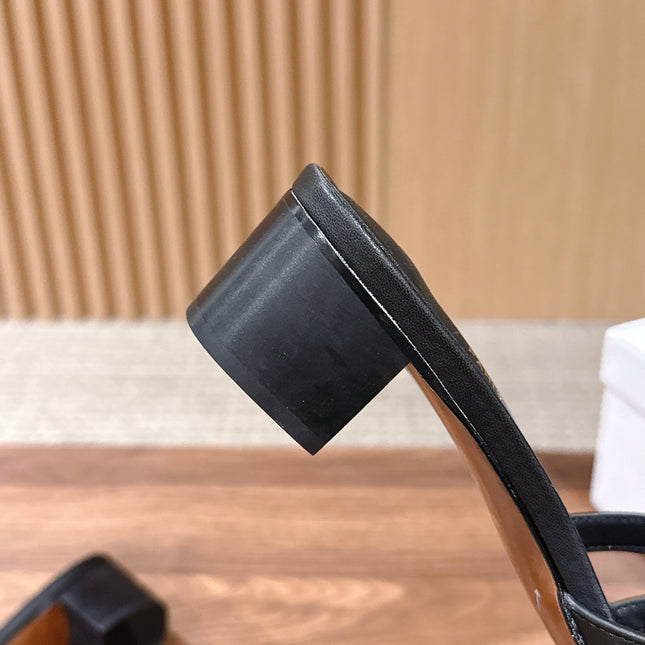 DIOR 26S HEEL SANDALS IN BLACK CALFSKIN STRAPPY