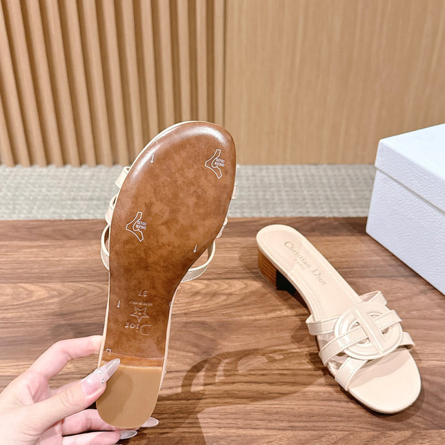 DIOR 26S HEEL SANDALS IN BEIGE CALFSKIN STRAPPY