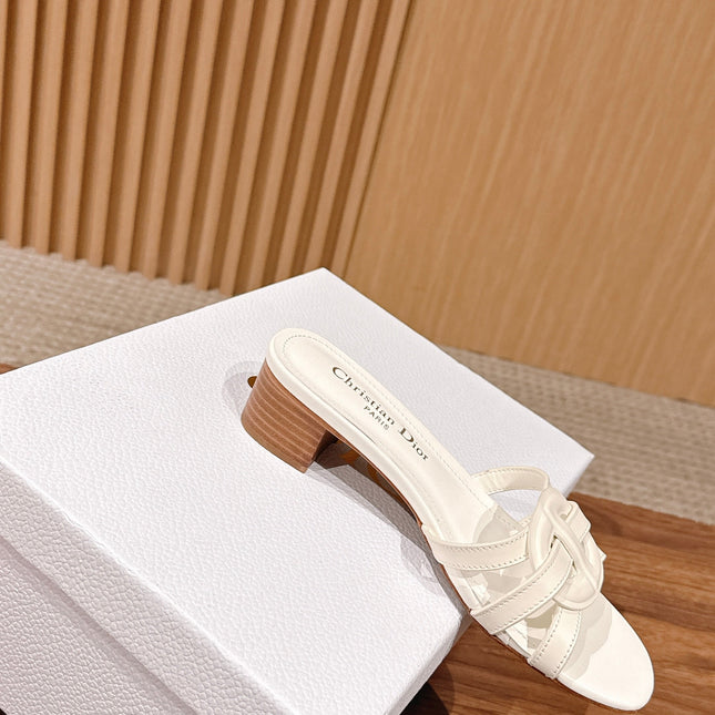 DIOR 26S HEEL SANDALS IN WHITE CALFSKIN STRAPPY