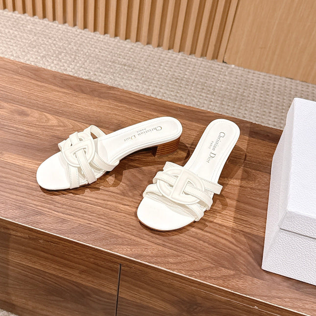 DIOR 26S HEEL SANDALS IN WHITE CALFSKIN STRAPPY