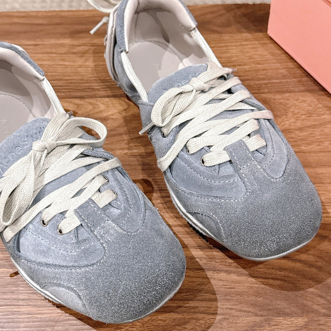 DIOR 26S LOW TOP SNEAKERS IN GREY SUEDE