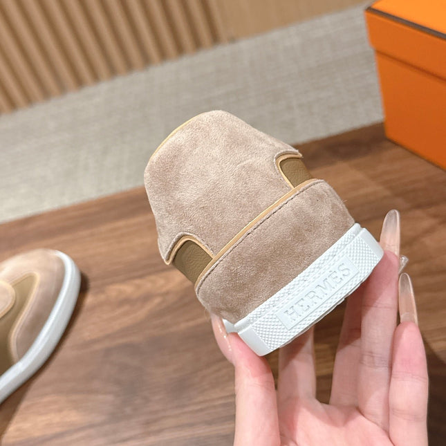 HM 26S GET SNEAKERS IN SAND BEIGE CALFSKIN MIX SUEDE STYLE 2