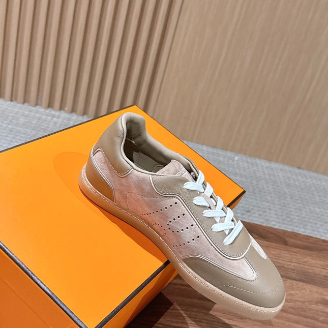HM 26S GET SNEAKERS IN SAND BEIGE CALFSKIN MIX SUEDE