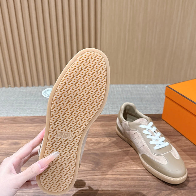 HM 26S GET SNEAKERS IN SAND BEIGE CALFSKIN MIX SUEDE