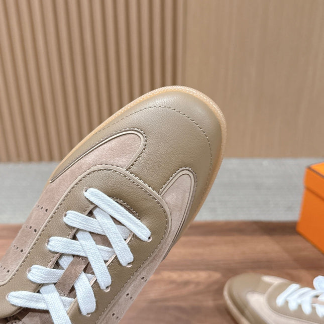 HM 26S GET SNEAKERS IN SAND BEIGE CALFSKIN MIX SUEDE
