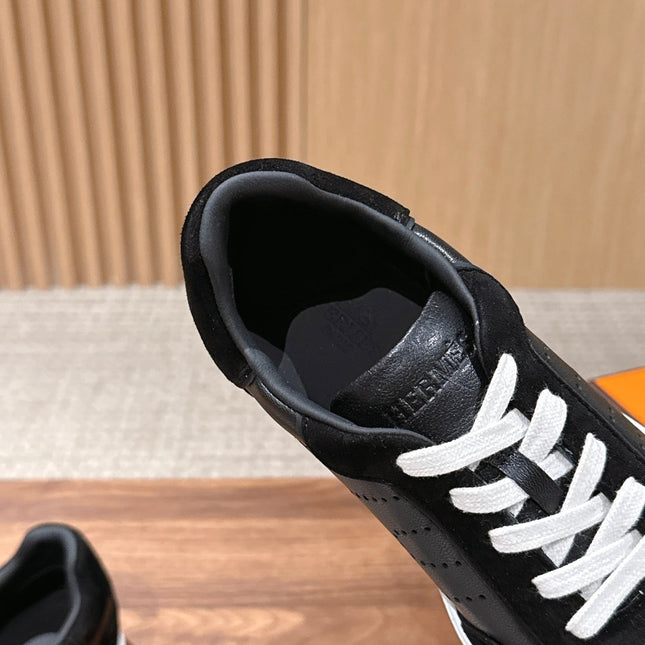 HM 26S GET SNEAKERS IN BLACK CALFSKIN AND SUEDE