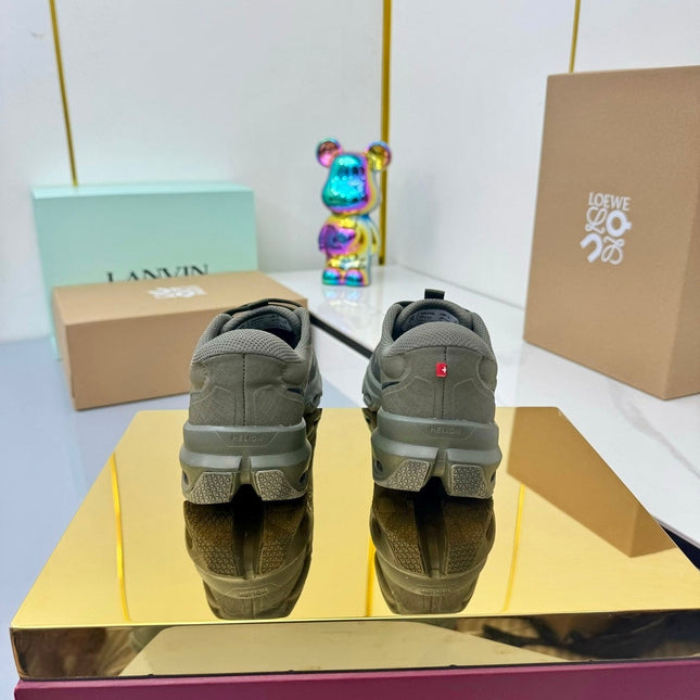 LOEWE 26S RUNNING SNEAKERS IN DARK OLIVE GREEN MESH