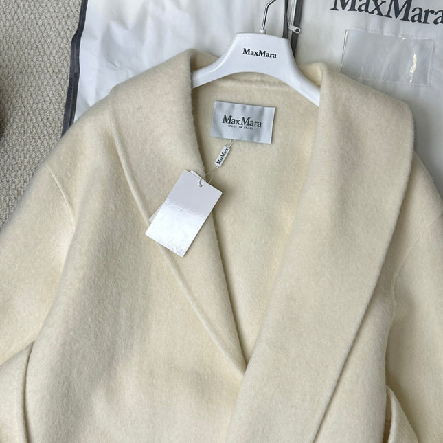 MAX MARA 25S CASHMERE COAT WITH FOX FUR TRIM 235