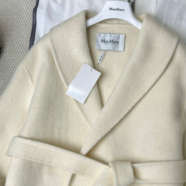 MAX MARA 25S CASHMERE COAT WITH FOX FUR TRIM 235