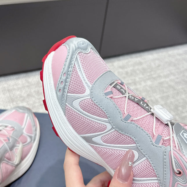 ALO 25S SALOMON XT WHISPER 40 MM IN LIGHT PINK MESH FABRIC AND GREY LAMBSKIN