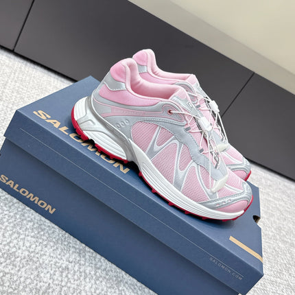 ALO 25S SALOMON XT WHISPER 40 MM IN LIGHT PINK MESH FABRIC AND GREY LAMBSKIN
