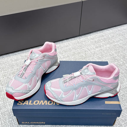 ALO 25S SALOMON XT WHISPER 40 MM IN LIGHT PINK MESH FABRIC AND GREY LAMBSKIN