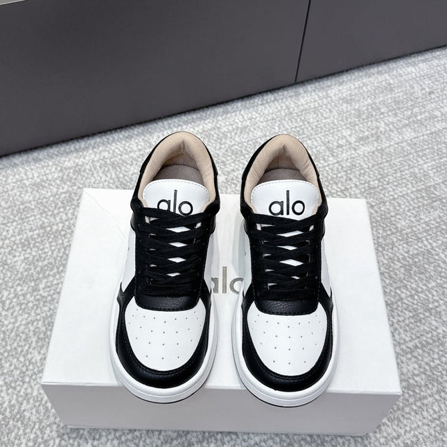 ALO 25S SNEAKER IN BLACK AND WHITE LAMBSKIN