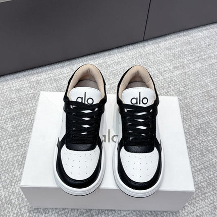 ALO 25S SNEAKER IN BLACK AND WHITE LAMBSKIN