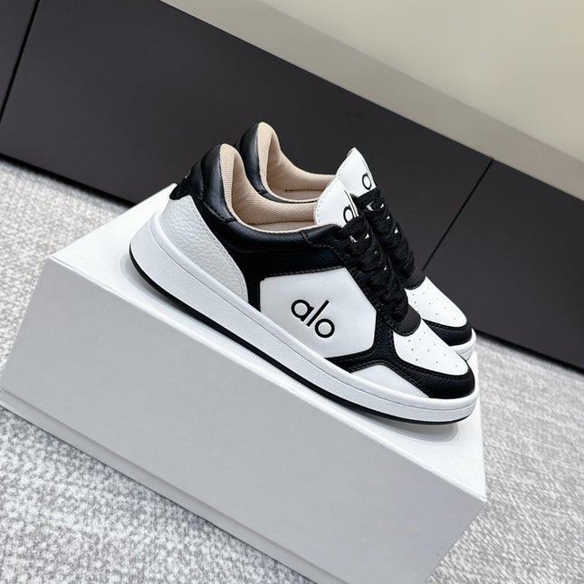 ALO 25S SNEAKER IN BLACK AND WHITE LAMBSKIN