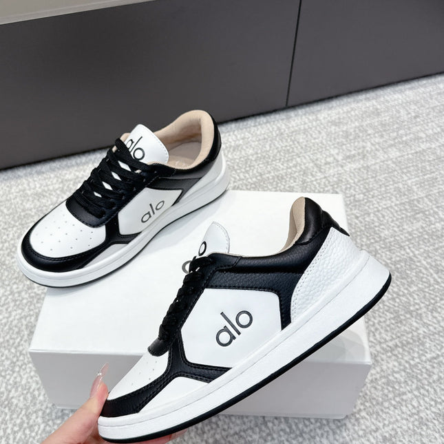 ALO 25S SNEAKER IN BLACK AND WHITE LAMBSKIN