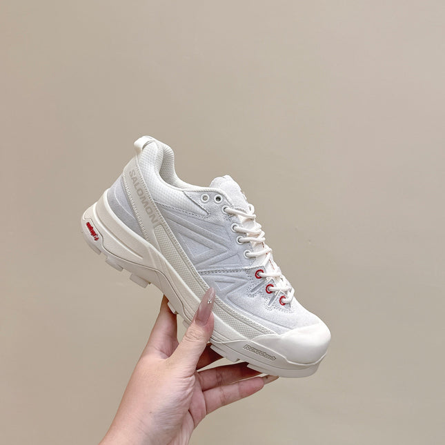 ALO 25S SALOMON X-ALP PANHUI SNEAKER IN WHITE SUEDE