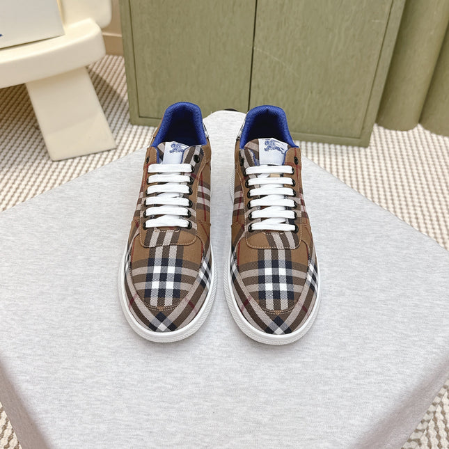 BURBERRY 26S PLAID TERRACE SNEAKERS IN BROWN CANVAS STYLE 12