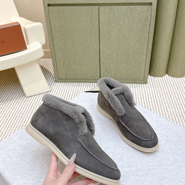 LP 25S SUMMER CHARMS WALK LOAFERS IN SMOKE GREY SUEDE AND FLEECE