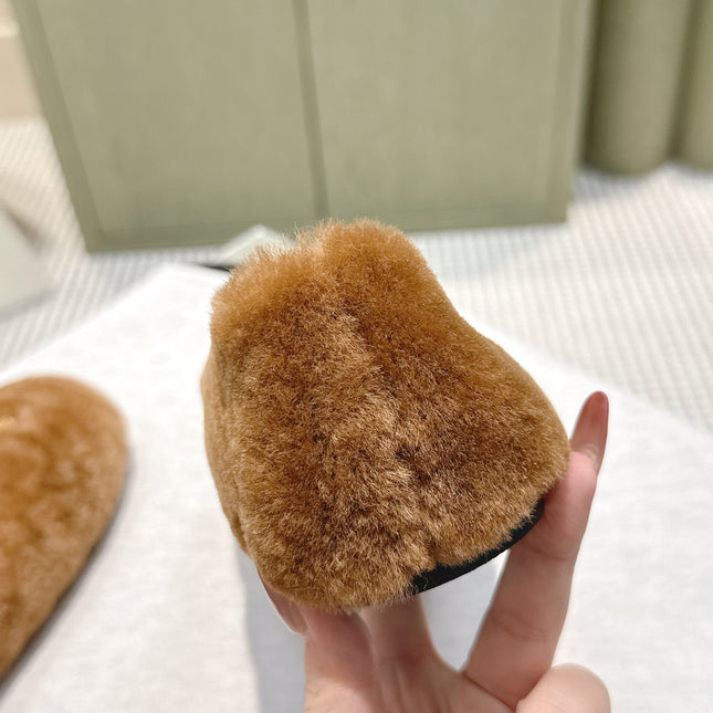 PRADA 25S MARY JANE BALLET FLATS IN BROWN FUR