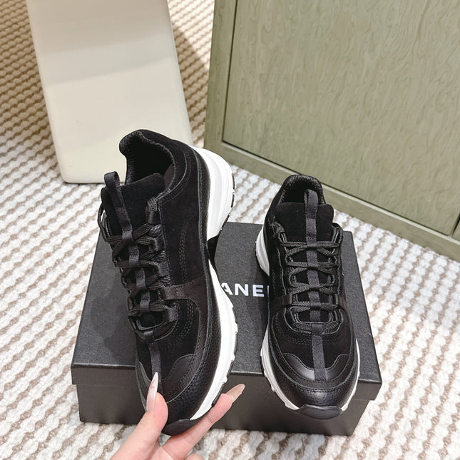 CHANEL 25S LUXURY SNEAKERS IN BLACK CALFSKIN AND SUEDE