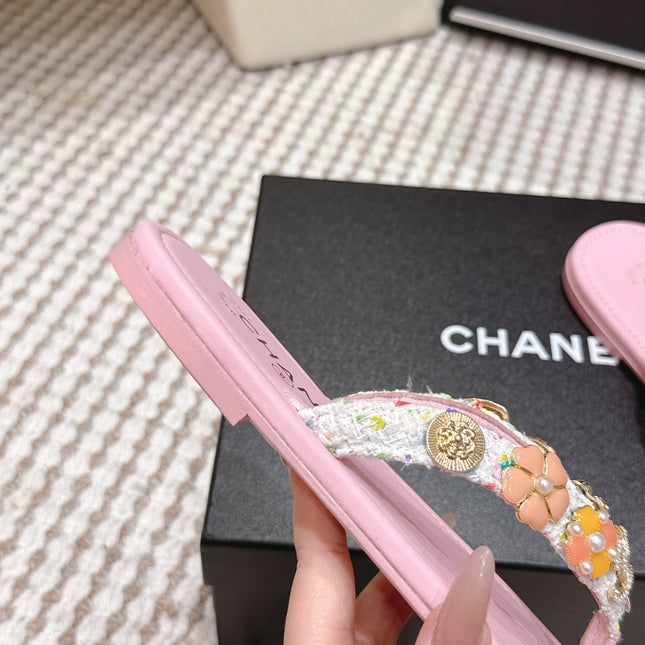 CHANEL 26S FLIP-FLOPS IN LIGHT PINK CALFSKIN